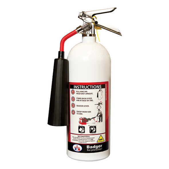 Badger™ 5 lb CO2 Fire Extinguisher w/ Non-Magnetic Bracket