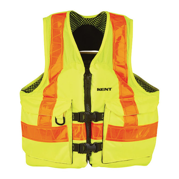 Kent Hi-Vis Mesh Deluxe Vest, X-Large, Yellow, 1/Each