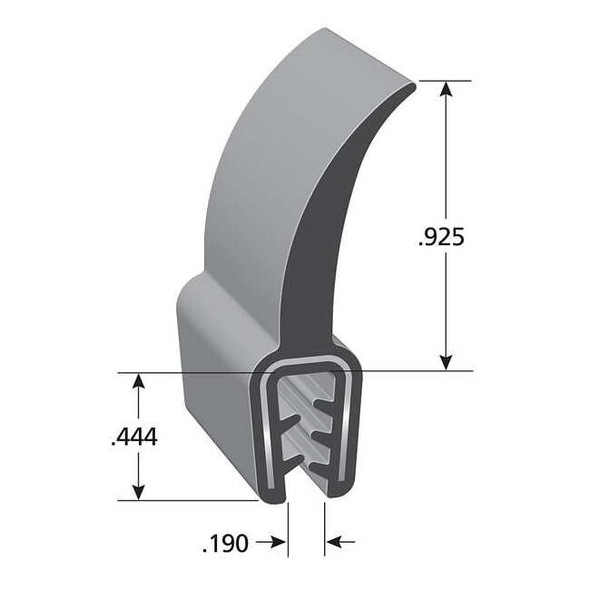 Trim-Lok Black Vinyl Seal 100 ft L, 1 3/8 in H DD1201-100