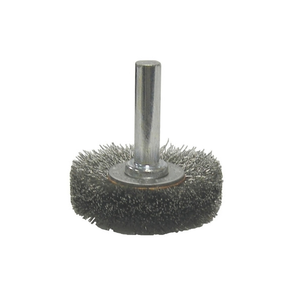 Crimped Wire Radial Wheel Brush, 1 1/2 in D, .014 in Steel Wire, 20,000 rpm Pack of 10