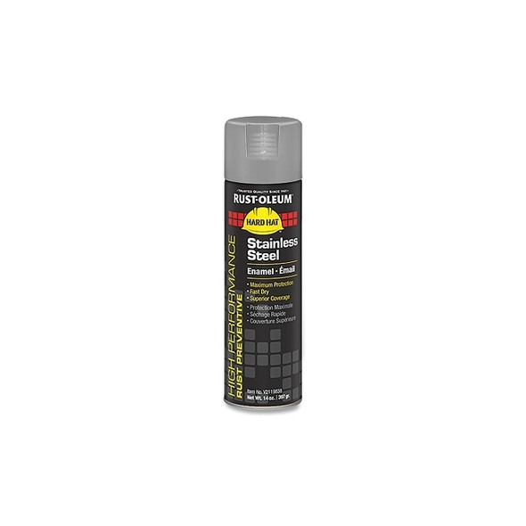 High Performance V2100 System Enamel Spray Paint, 15 oz, Stainless Steel, Metallic Finish Pack of 6