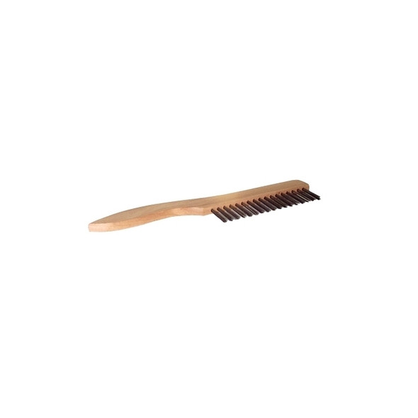 Shoe Handle Scratch Brush, 10 in, 1X17 Rows, Stainless Steel Wire Bristle Pack of 12