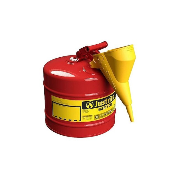 Justrite TYPE I SAFETY CAN,Steel,Red,5 gal 7150110