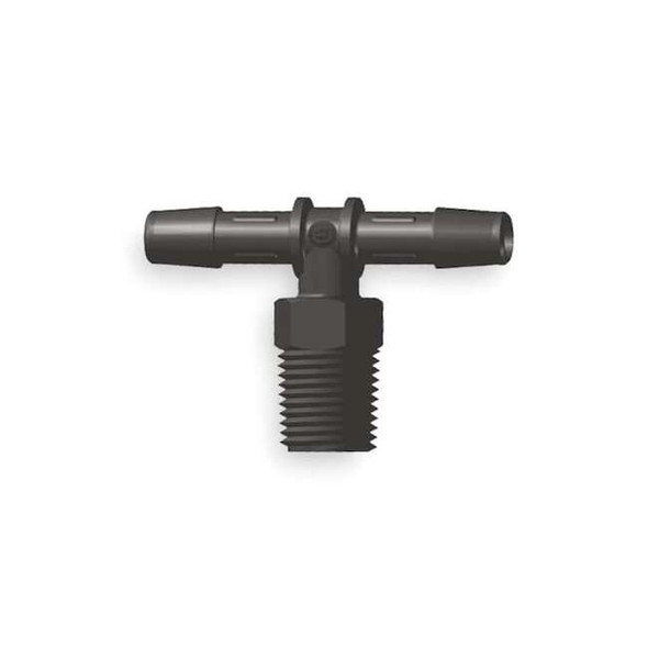 Eldon James Tee,Nylon,MNPT1/2",Barbed1/4",1/4",PK10 T8-4BN