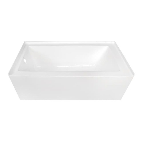 VTDE603122L 60" Acrylic Alcove Tub w/Lef, 60" L, 30.69" W, White, Acrylic, Left