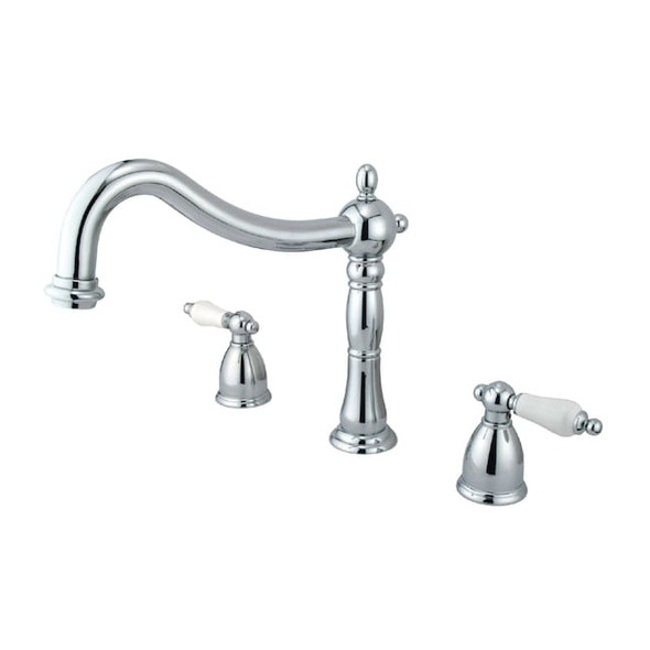 Kingston Brass Roman Tub Faucet, Polished Chrome, Deck Mount KS1341PL