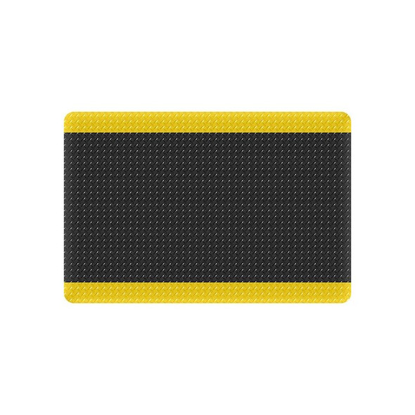Antifatigue Mat, 2 ft L x 3 ft W, 15/16 in Thickness, Vinyl, Black/Yellow