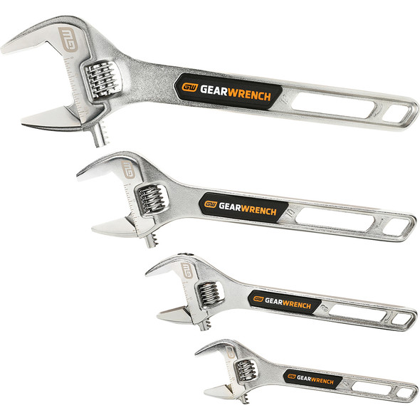 4 Piece 6", 8", 10", 12" Chrome Adjustable Wrench Set 89755
