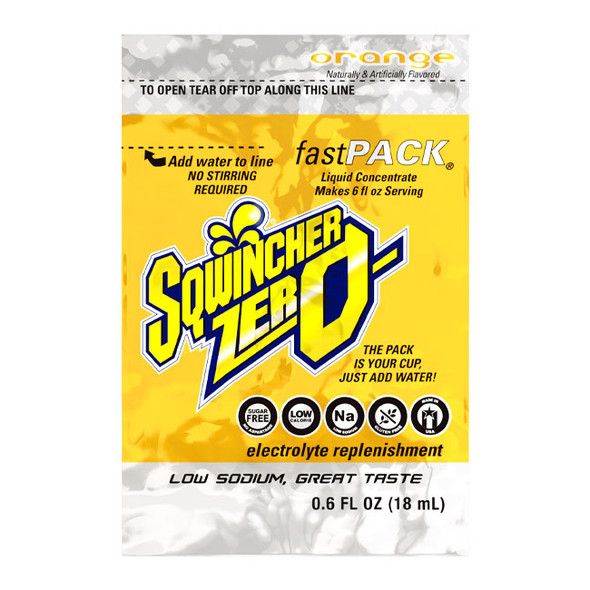 Sqwincher® FastPack® Zero Single Serve, 0.6 oz Packs, 6 oz Yield