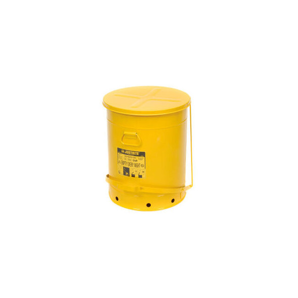 Justrite 21 Gallon Oily Waste Can Yellow - 09701