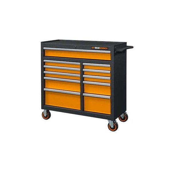 Gearwrench Tool Cabinet, 11 Drawer, Black/Orange, 41 in W 83245