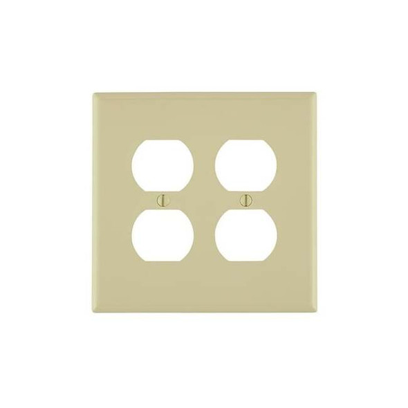 Leviton Wall Plate, Duplex Outlet, Ivory, Nylon PJ82-I