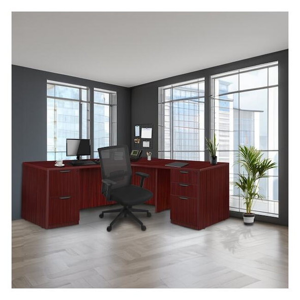 Pedestal Desk Legacy 71" Double Full Pedestal Right Co, Mahogany