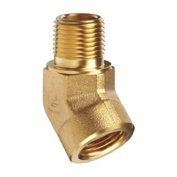 45 Degrees Street Elbow Brass Pipe Fitting, 1/4 in Female NPT X 1/4 in Male NPT