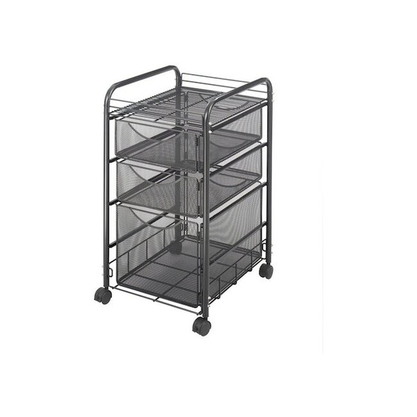 Safco File Cart,w/3 Drawers,Black 5213BL