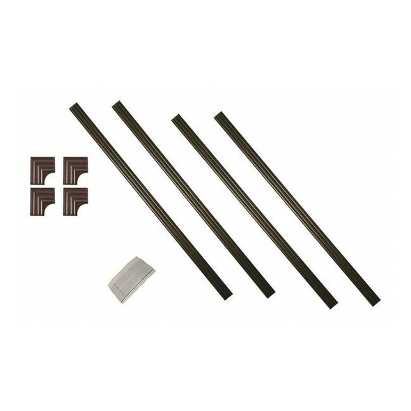 Mirror Installation Kit, 60 in L, 1 1/2 in W, 1/4 in H, Wood Grain