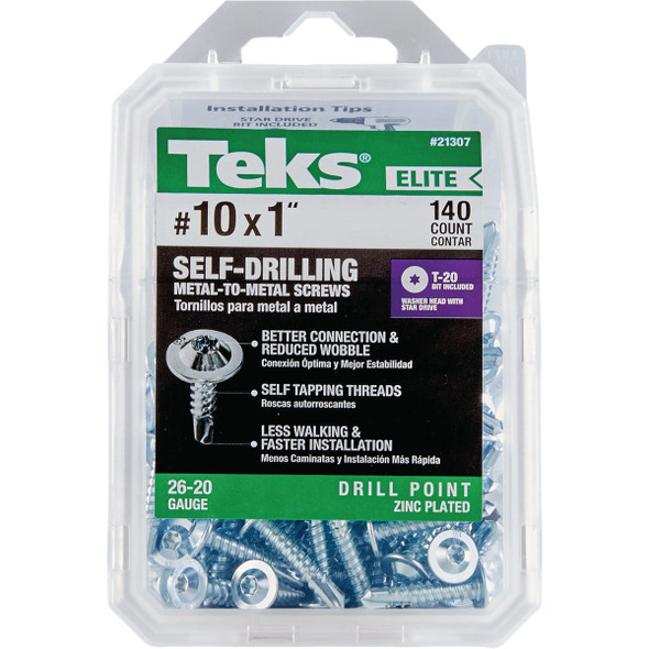 Teks Elite #10 x 1 In. Drill Point Metal to Metal Screw (140-Count) 21307