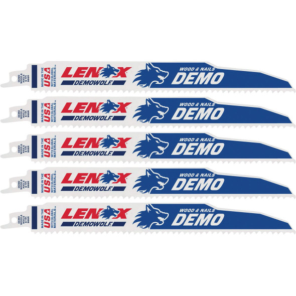 Lenox 9 In. 6 TPI Bi-Metal Reciprocating Saw Blade (5-Pack) 20371966R5
