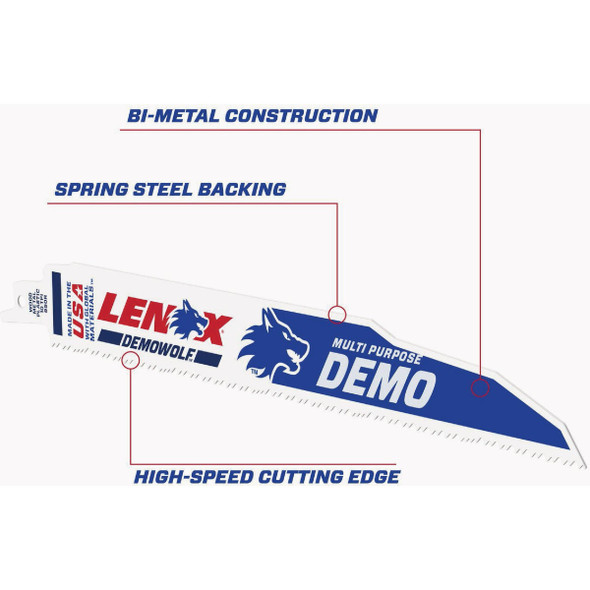 Lenox 9 In. 6 TPI Reciprocating Saw Blade (5-Pack) LXAR950R 315182