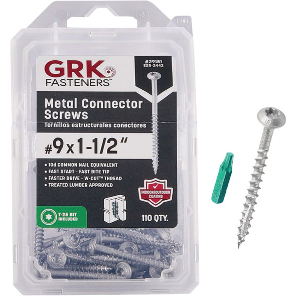 GRK #9 x 1-1/2 In. Metal Connector Screw (110-Count) 29151