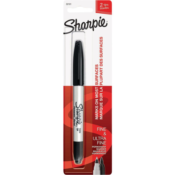 Sharpie Black Twin Tip Permanent Marker 32101PP 640011