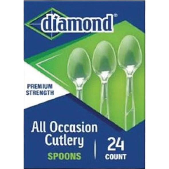 Diamond Clear Plastic Heavyweight Spoons (24 Ct.) 41426 33094