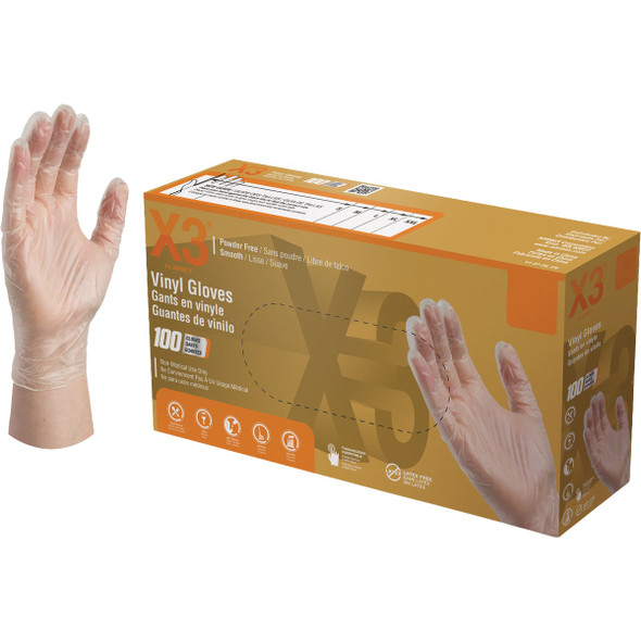 Ammex Medium Powder-Free Vinyl Industrial Disposable Gloves (100-Pack) GPX344100