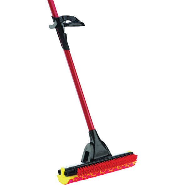 Libman Steel Handle Roller Sponge Mop with Scrub Brush 955