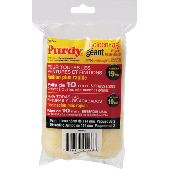 Purdy Golden Eagle Jumbo Mini Roller Cover, 4-1/2 In. x 3/8 In. (2-Pack)