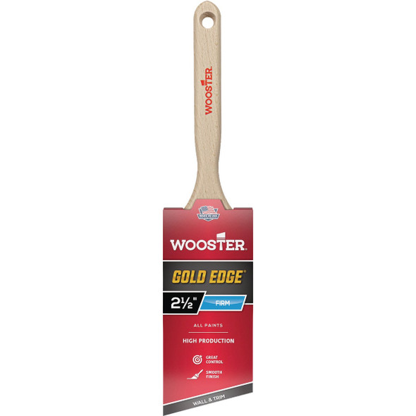 Wooster 2-1-2 In. Gold Edge Angle Brush 5231-2 1-2 786247