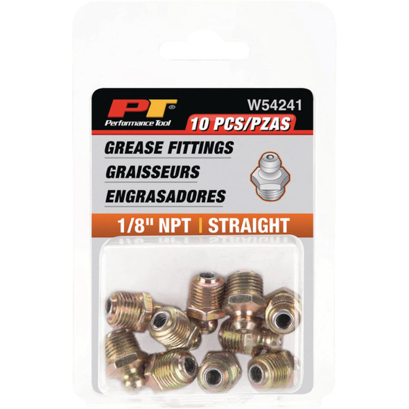 Performance Tool 1-8 NPT Grease Fittings (10-Pack) W54241 580726