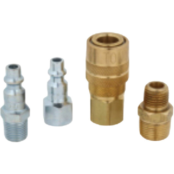 Milton M-Style Air Tool Coupler, Plug & Fitting Set (4-Piece) S-722