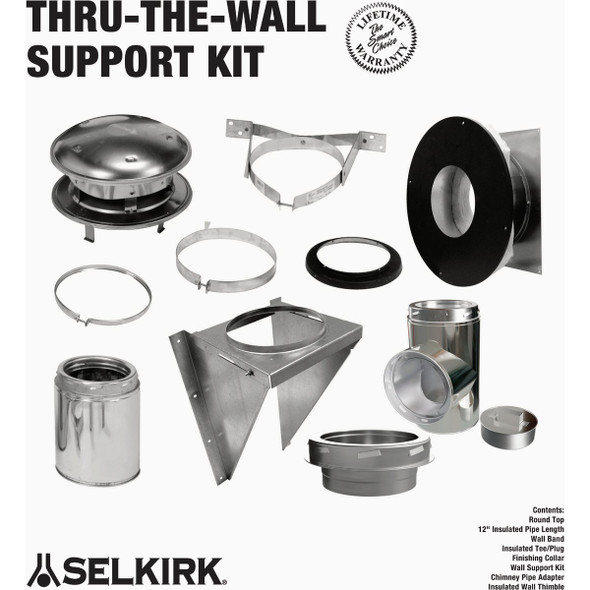 Selkirk Sure-Temp 8 In. Stainless Steel Thru-The-Wall Chimney Support Kit 208495 597683