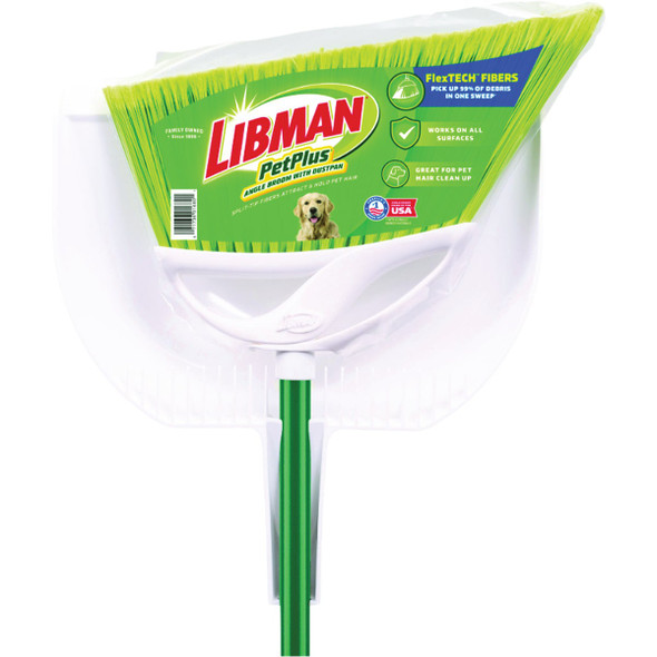 Libman Pet Plus Angle Broom & Dustpan 1680