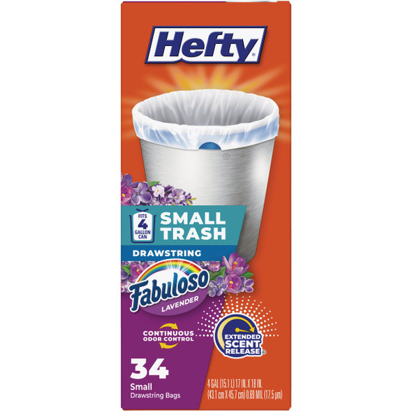 Hefty 4 Gal. Small Drawstring Trash Bag (34-Count) E88542