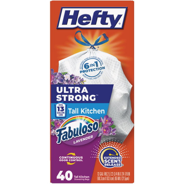 Hefty 13-Gal. Ultra Strong Drawstring Kitchen Trash Bags (40-Count) E88384