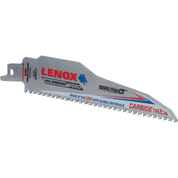Lenox 6 In. 6 TPI Carbide Demolition Reciprocating Saw Blade 1832118