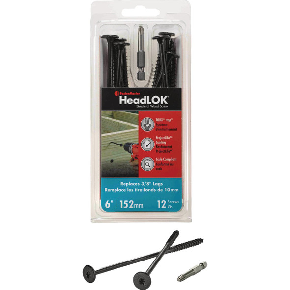 FastenMaster HeadLok 6 In. Structural Wood Screw (12-Count) FMHLGMTT006-12