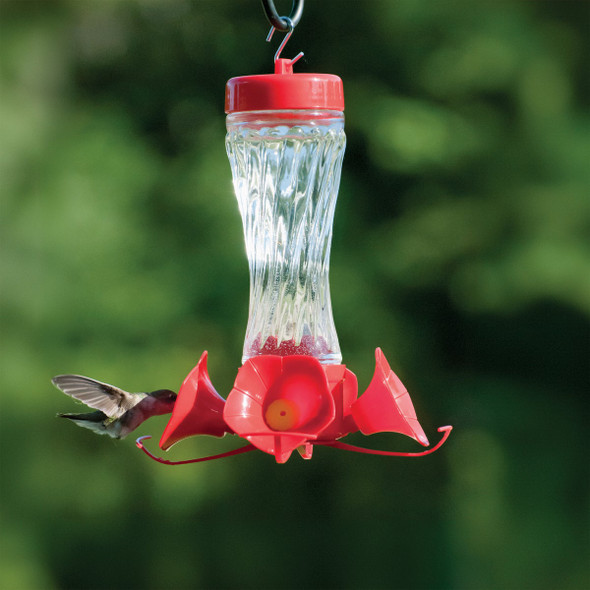 Audubon 8 Oz. Clear Swirl Glass Hummingbird Feeder 24108 897391