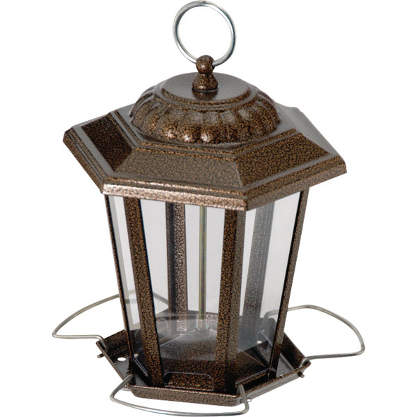 Panacea Small Brushed Copper Lantern Bird Feeder 23833