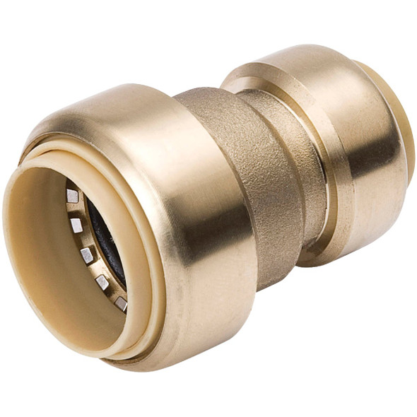 ProLine 3/4 In. PF x 1/2 In. PF Brass Push Fit Coupling 6630-043