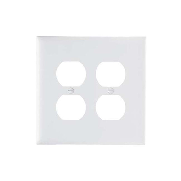 Legrand Wall Plate, Duplex Outlet, White, Nylon TPJ82W