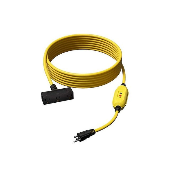 Manufacturer Varies GFCI, Yellow, 51 ft, 3 Outlet, 12 AWG 875LD8