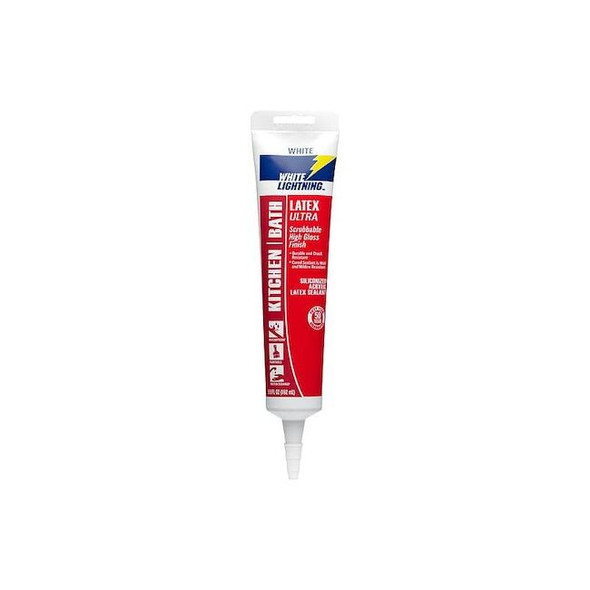 White Lightning Silicone Sealant,8.25 " L,6 " W,White W21000005