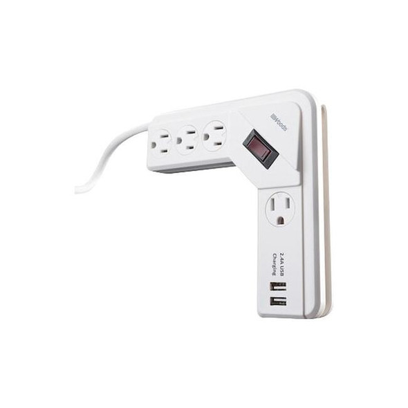 Southwire SurgeProtector,White,8-1/2in,4Outlets 41379