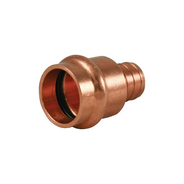 Nibco Copper,Straight,Press,1/2in,Barbed,1/2in 9035000PC Pack of 5