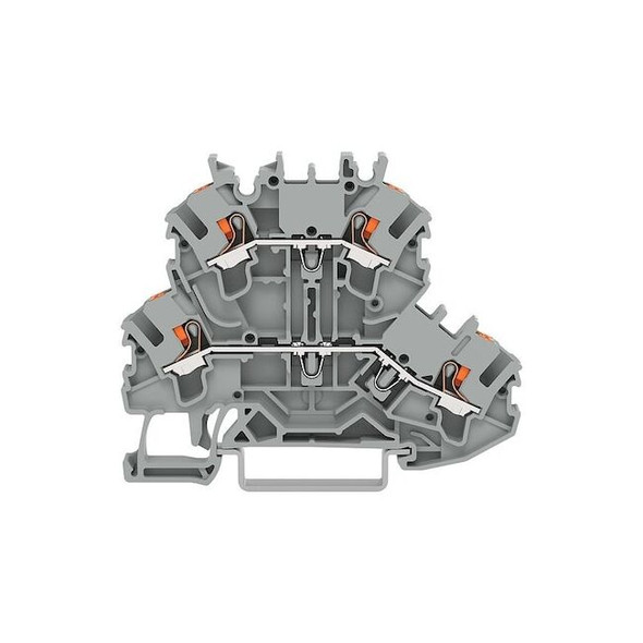Wago Terminal Block,2.74" L,500V,Gray 2202-2201