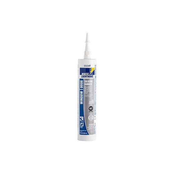 White Lightning Silicone Sealant,6 " L,8 " W,Clear W31111010
