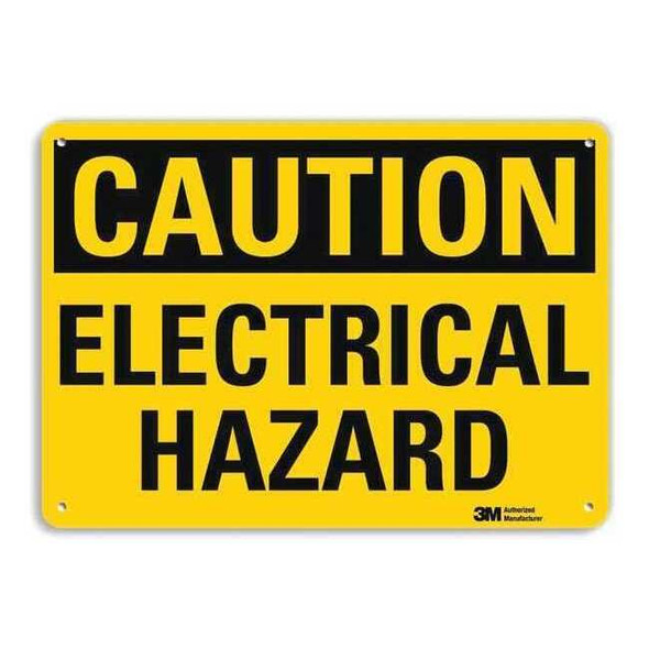 Lyle Plastic Caution Sign,4 Holes,10"x7", U4-1254-NP_10X7 U4-1254-NP_10X7