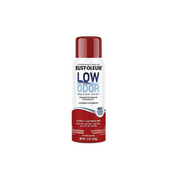 Rust-Oleum Low Odor Spray Paint, Water-Based, Alkyd, Ladybug Red, Gloss 388247